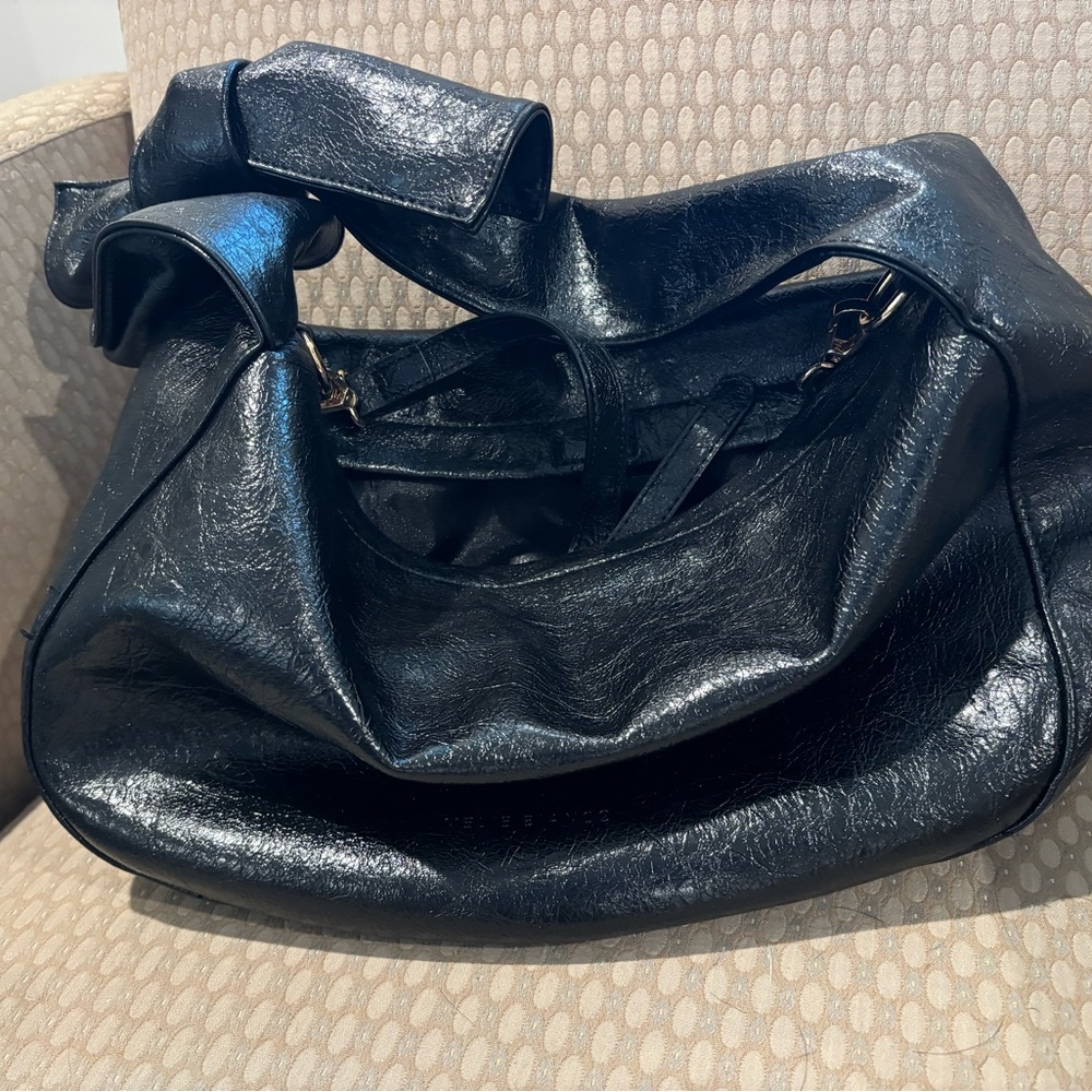 Anthropologie Black Leather Shoulder Bag - Picture 4 of 5